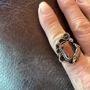 Ring Petrified wood Sterling Silver Native American 
Size 8